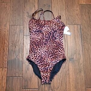 NWT Time & Tru animal print swimsuit size Medium (8-10)